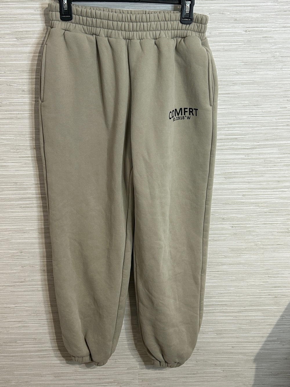 Comfrt Signature Sweatpants Sand Beige Fleece Joggers Heavyweight Size Medium